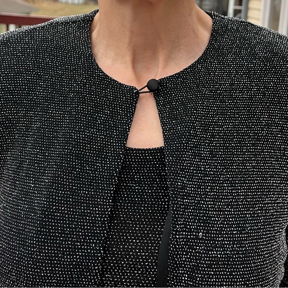 The XScape 2-piece set,black/metallic sparkles, round neck,long-sleeved jacket,S - Picture 14 of 16